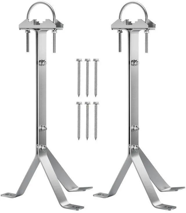 Main image of 16 Inch SUS304 Stainless Steel Mast Wall Mount Clamp - Windproof Antenna Mounting Bracket for TV Mast
