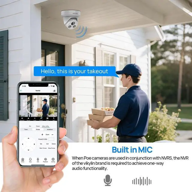 Alt view image 5 of 5 - VIKYLIN 4K 8MP PoE IP Camera Outdoor, Smart Dual Light with AI Color Night Vision, Human/Vehicle Detection, 2.8mm Lens Wide Angle, Full Metal Housing, Built-in Mic, 120dB WDR, IP67NDAA Compliant