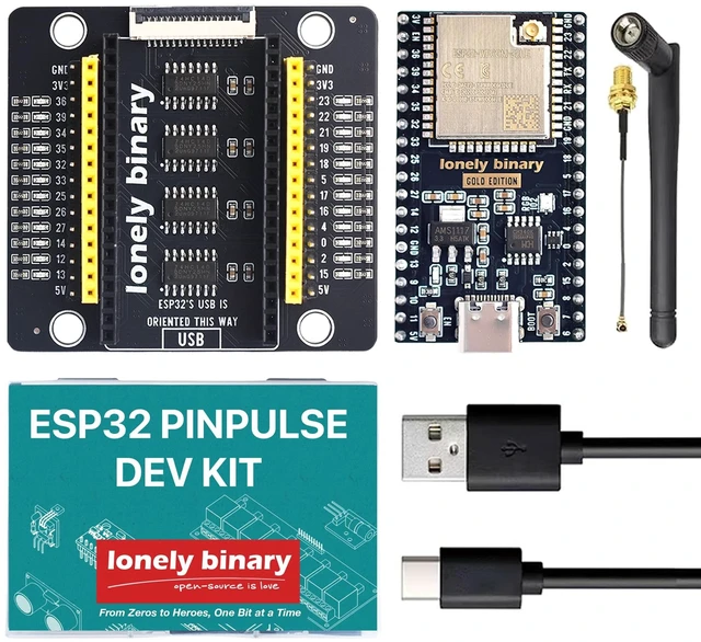 Main image of Lonely Binary ESP32 WROOM-32UE IPEX Antenna GPIO LED for C++