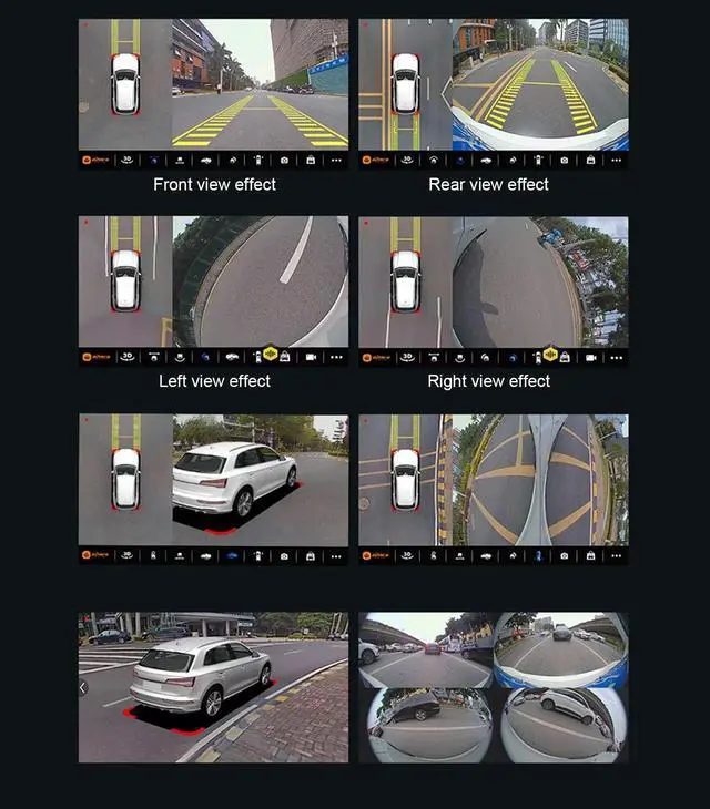 Alt view image 2 of 5 - 360 Degree Car Camera , Easy Installation Panoramic Surround View Camera System IP68AHD High Resolution for Android Auto Radio (1080P)
