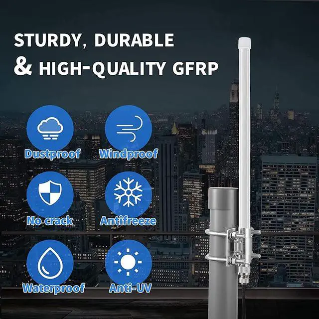Alt view image 4 of 5 - 1090MHz 978MHz Dual Band ADS-B Antenna Flightaware Outdoor 5dBi Fiberglass Antenna with 10ft Extension SMA Cable, Increase Catching Distance and Number, Eifagur
