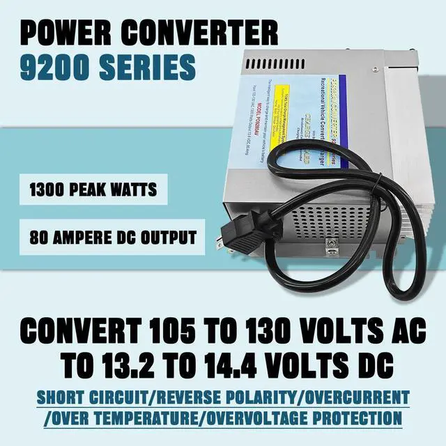 Alt view image 3 of 5 - Rv Power Converter/Inverter/Charger PD9280 12V 80 Amp Built-in Charge Wizard Compatible with Progressive Dynamics PD9280AV 9200 Series Converter/Charger for Camper Caravans