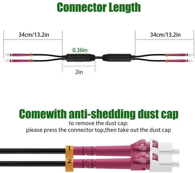Alt view image 2 of 5 - 150M(492ft) Outdoor Armored OM4 LC to LC Fiber Patch Cable,10GB/40GB/100GB Multimode Duplex 50/125um Industrial TPU OD-5.0mm Direct Burial Fiber Black with Pulling Eye Kit Installed on one end