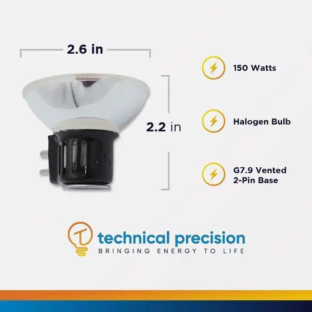 Alt view image 2 of 5 - DNE 120V 150W Donar Bulb RM-120 Ponder and Best 733 Dual-8 8mm Projector Movie Synchronex SP-169 Sound Marco Main Illuminator Surgiscope 1036 1037 Replacement Lamp - 2 Pack