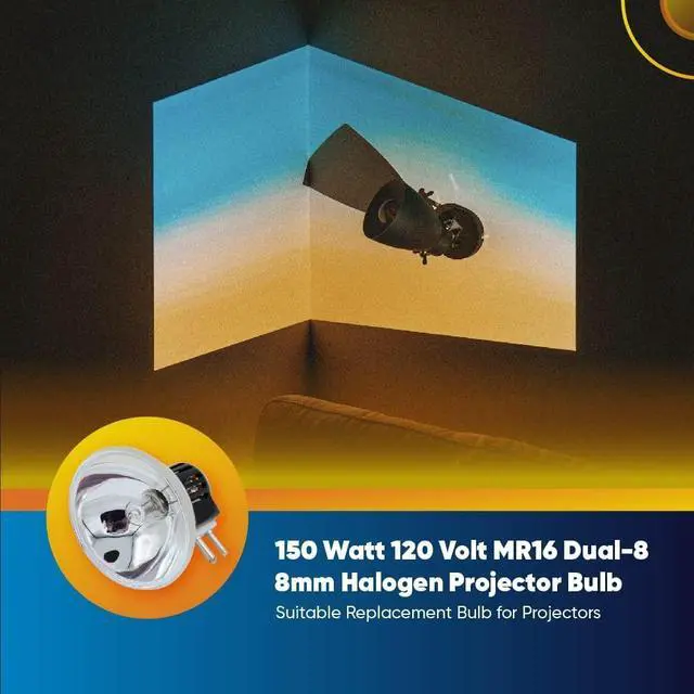 Alt view image 4 of 5 - DNE 120V 150W Donar Bulb RM-120 Ponder and Best 733 Dual-8 8mm Projector Movie Synchronex SP-169 Sound Marco Main Illuminator Surgiscope 1036 1037 Replacement Lamp - 2 Pack