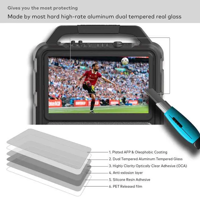 Alt view image 3 of 5 - INNOSURE Premium Tempered Glass Screen Protector designed for Monster Vision Portable TV Entertainment System 15.6" Display Touchscreen 9H Anti Scratch (HD Clear)