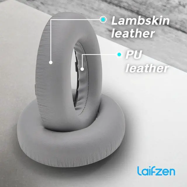 Alt view image 3 of 5 - Lambskin QC Ultra Bose Earpads Real Leather Ear Pads Cushions Sheepskin Replacement Cups for Bose QuietComfort Ultra Noise Canceling Headphones (QC Ultra White)