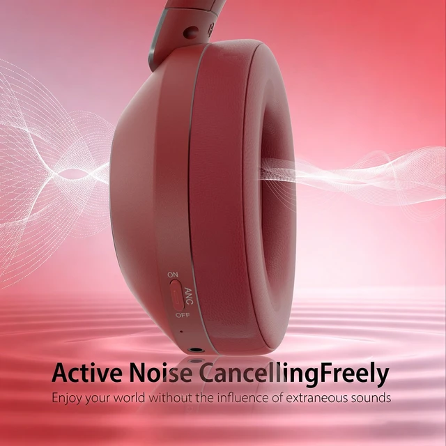 Alt view image 2 of 5 - EAORUL Active Noise Cancelling Headphones, 100H Bluetooth Headphones