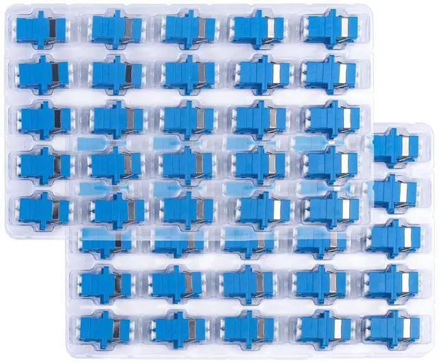 Main image of Xunsomten - 100 pcs LC to LC Fiber Optic Coupler Adapter LC Coupler Duplex Singlemode (SM) Fiber Optic Cable Adapter LC-LC Duplex Single Mode Connector