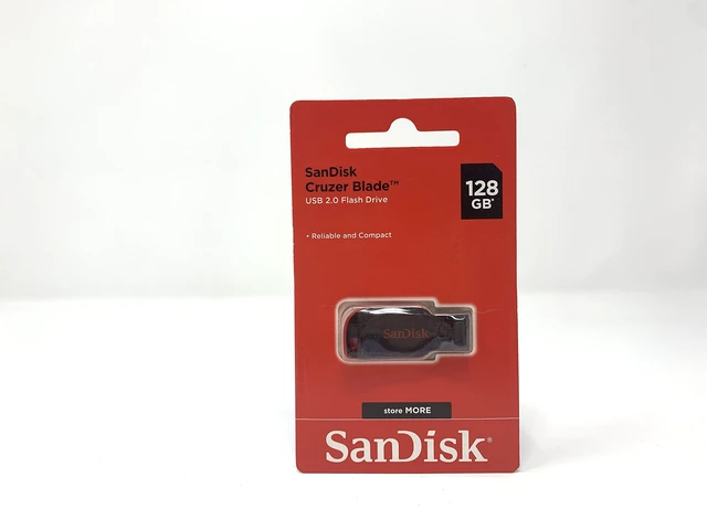 Alt view image 3 of 3 - SanDisk Cruzer Blade USB Flash Drive, 128 GB, Black/Red (SDCZ50-128G-A46)