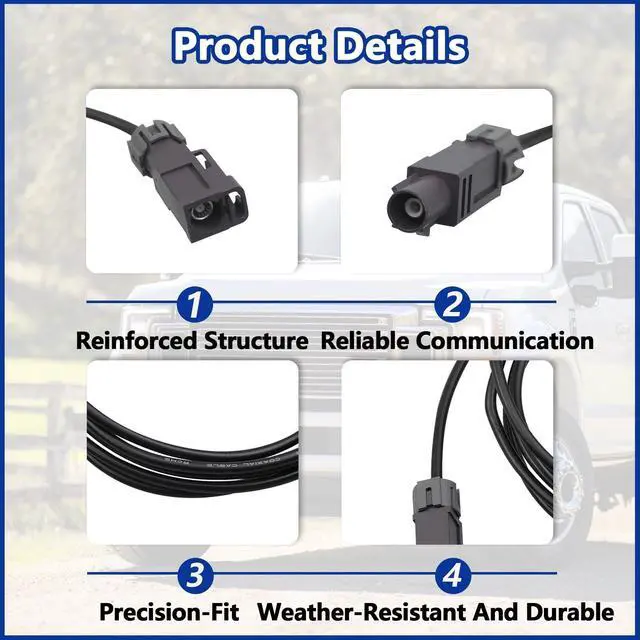 Alt view image 4 of 5 - HC3Z-14D202-M Reverse Camera Cable Harness Assembly Fit for Ford 2017-2022 F-250 F-350 Super Duty w/Towing System