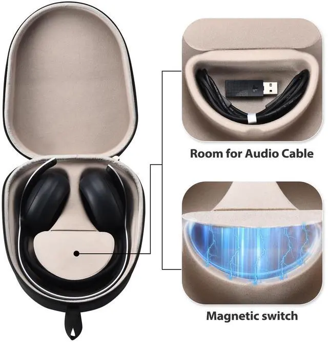 Alt view image 3 of 5 - DGSYMLXGS Headphone Storage case for Sony Pulse Elite Headset, Portable Built-in Magnetic Design Gaming Headphone Storage case (Black)