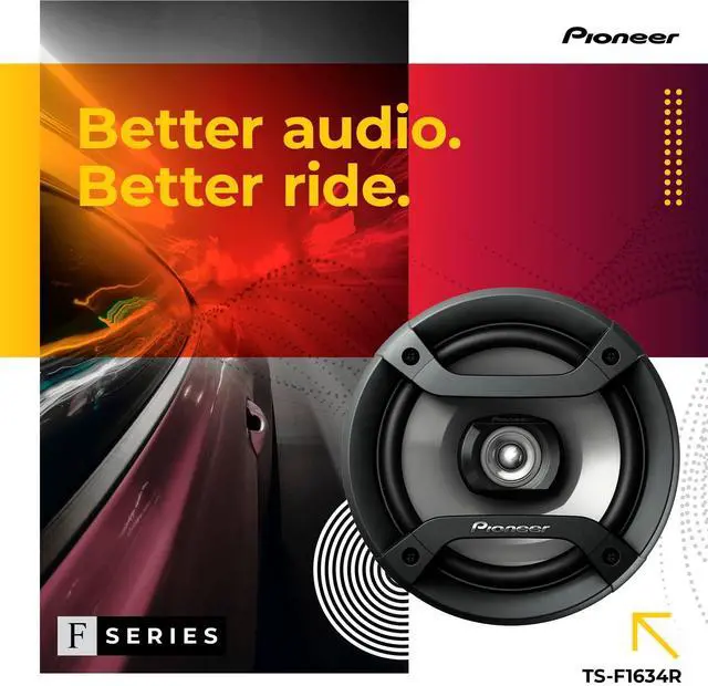 Alt view image 2 of 5 - Pioneer F-Series TS-F1634R 6.5 2-Way Speakers (Pair) 200W Max, Balanced Sound + Smooth Treble, Great Stock Replacement, High-Efficiency Speaker Designed for OEM Power