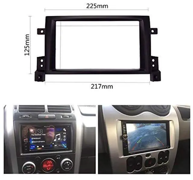 Alt view image 5 of 5 - YuYue Radio Stereo Panel for Suzuki Grand Vitara 2005 2006 2007 2008-2017 2 Din Car Radio Frame Fascia Panel DVD Stereo CD Panel Dash Mount Refit Installation Trim Kit Frame (Black)