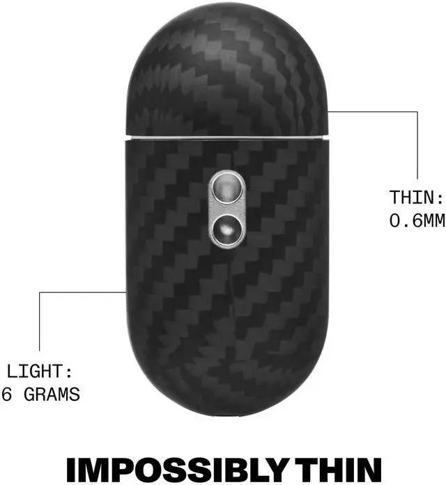 Alt view image 4 of 4 - Latercase ^^ Compatible with AirPods Pro 3 ^^ Midnight ^^ Durable AirPods Pro 3 Case ^^ 0.6mm Thin Aramid Fiber, 6 Grams, Precision Lasercut, Full Protection, Nonslip Matte Finish