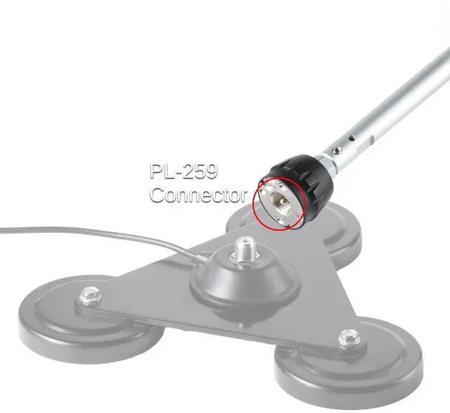 Alt view image 4 of 4 - Radioddity CBL-561 Dual Band HF Antenna, Adjustable Telescopic Antenna 25-30mhz, SWR1.3:1, 1000W, PL-259 Connector for Radioddity CB-900 PRO, CB-500, CS-47, CB-27PRO, QT40, QT60, QT80 Mobile Radio
