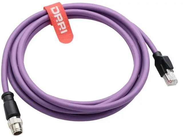 Alt view image 2 of 3 - M12 X-Coded 8Pin Male to RJ45 Ethernet Cat6 Network Cable for Cognex Vision Industrial Camera, Barcode Scanner Readers and Automation Sensor Applications, IP67 High Flex Durable Shielded Cable