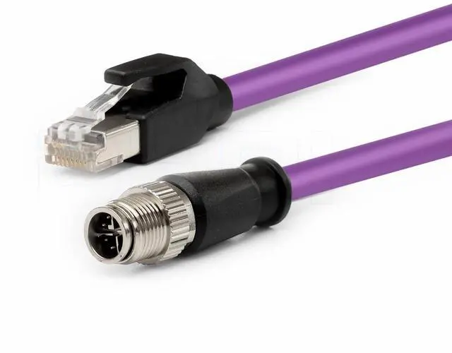 Main image of M12 X-Coded 8Pin Male to RJ45 Ethernet Cat6 Network Cable for Cognex Vision Industrial Camera, Barcode Scanner Readers and Automation Sensor Applications, IP67 High Flex Durable Shielded Cable