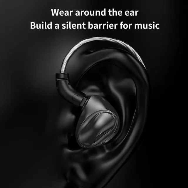 Alt view image 4 of 5 - TRN Dolphin In-Ear Monitor Earphones, 10mm Dual Magnetic Dynamic Driver, LCP Diaphragm IEM Headphones, Detachable 0.78mm 2-Pin Cable, HiFi Wired Earbuds for Music, Studio, Gaming (Type-C, Mic)
