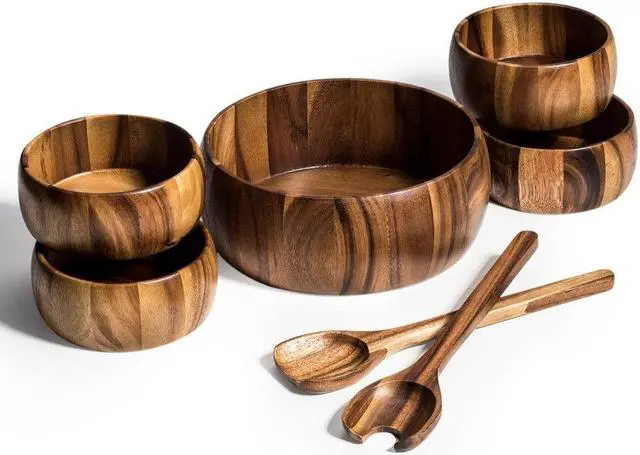 Main image of 7 Piece - Large Salad Bowl with Servers and 4 Individuals