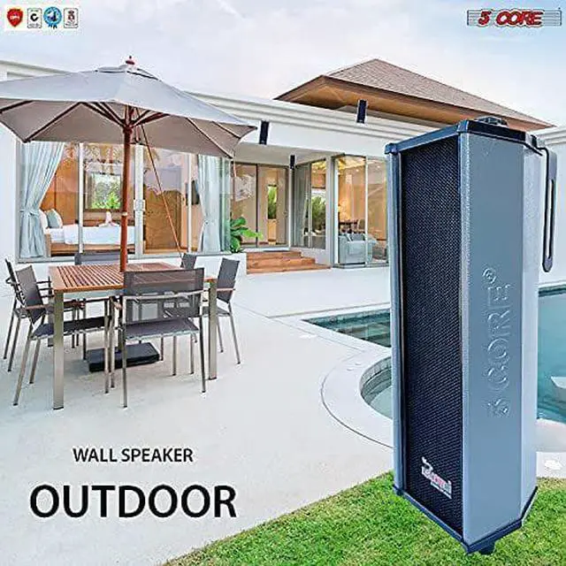 Alt view image 3 of 7 - Outdoor Speaker Wall Speaker Surround Sound Indoor Home Patio Garden 2 Pieces 5 Core Grey; 15 Wattage