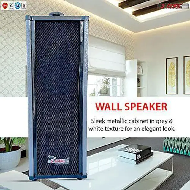 Alt view image 7 of 7 - Outdoor Speaker Wall Speaker Surround Sound Indoor Home Patio Garden 2 Pieces 5 Core Grey; 15 Wattage