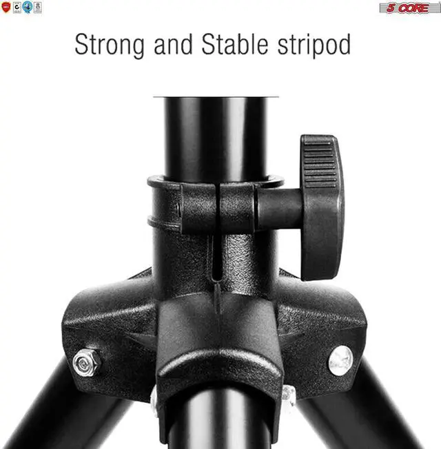 Alt view image 6 of 7 - 5 Core 2 Pieces PA Speaker Stands Adjustable Height Professional Heavy Duty Tripod Mounting Bracket; Pieces Carrying Bag; Extend from 40 to 72 inches; Black - Supports 132 lbs SS HD 2PK BLK BAG