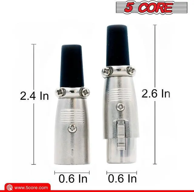 Alt view image 3 of 6 - 3 Pin XLR Male Female Microphone Audio Cable Connector Solder Snake Plug Mic XLR Adapter Connectors Pair 5 Core XLR 1 Pair