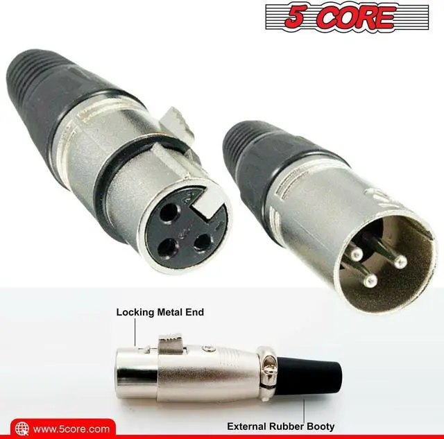 Alt view image 5 of 6 - 3 Pin XLR Male Female Microphone Audio Cable Connector Solder Snake Plug Mic XLR Adapter Connectors Pair 5 Core XLR 1 Pair