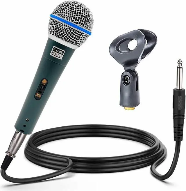 Main image of 5 Core Microphone Pro Microfono Dynamic Mic XLR Audio Cardiod Vocal Karaoke ND 58 BLU