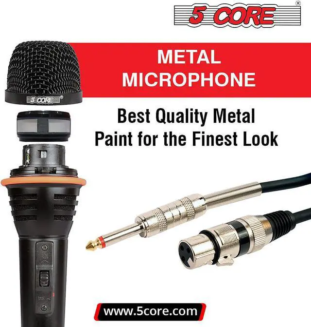 Alt view image 6 of 7 - 5 Core Microphone Pro Microfono Dynamic Mic XLR Audio Cardiod Vocal Karaoke A-54
