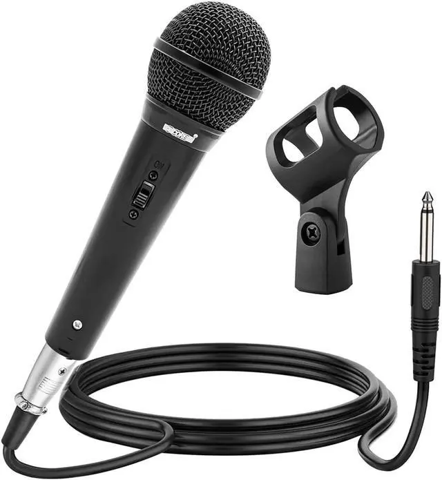 Main image of 5 CORE Premium Vocal Dynamic Cardioid Handheld Microphone Unidirectional Mic with 16ft Detachable XLR Cable to ¼ inch Audio Jack and On/Off Switch for Karaoke Singing PM 101 Black