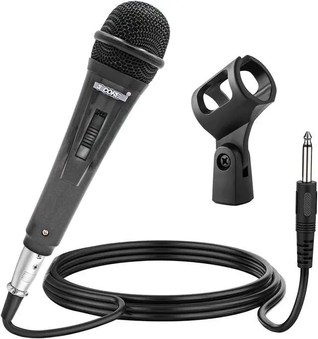 Main image of 5 CORE Premium Vocal Dynamic Cardioid Handheld Microphone Unidirectional Mic with 16ft Detachable XLR Cable to ¼ inch Audio Jack and On/Off Switch for Karaoke Singing PM 816