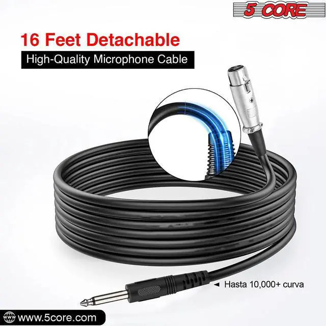 Alt view image 3 of 7 - 5 CORE Premium Vocal Dynamic Cardioid Handheld Microphone Unidirectional Mic with 16ft Detachable XLR Cable to ¼ inch Audio Jack and On/Off Switch for Karaoke Singing PM 817 CH