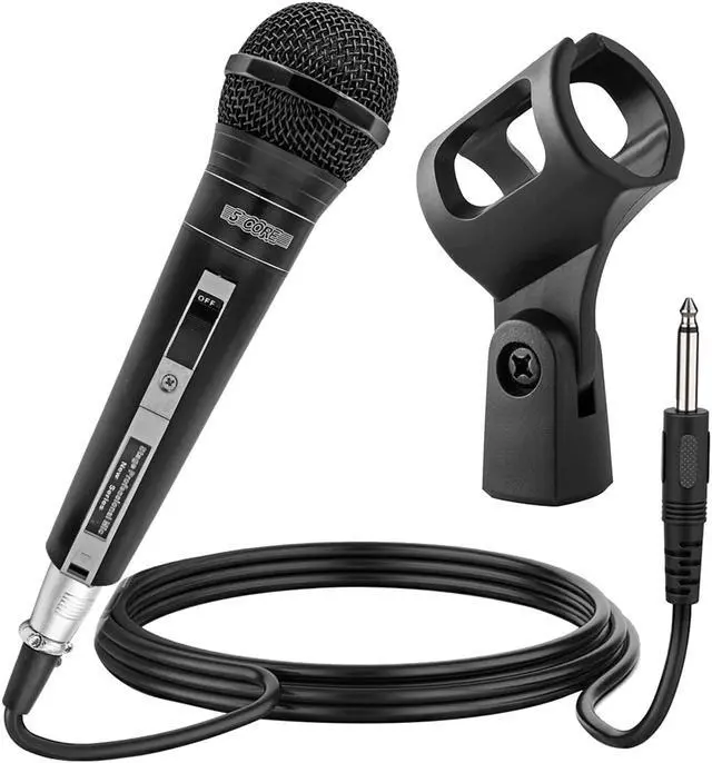 Main image of 5 CORE Premium Vocal Dynamic Cardioid Handheld Microphone Unidirectional Mic with 16ft Detachable XLR Cable to ¼ inch Audio Jack and On/Off Switch for Karaoke Singing PM 757