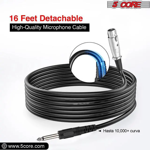 Alt view image 6 of 7 - 5 CORE Premium Vocal Dynamic Cardioid Handheld Microphone Unidirectional Mic with 16ft Detachable XLR Cable to ¼ inch Audio Jack and On/Off Switch for Karaoke Singing PM 757