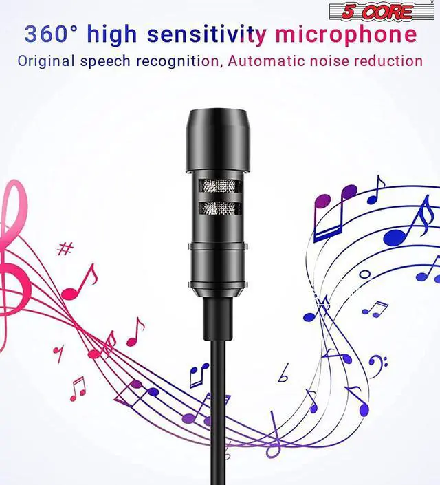 Alt view image 6 of 7 - 5Core Lavalier Microphone 3.5mm Clip-On Mic for Android DSLR Tiktok Youtube Vlog CM MOB 2M