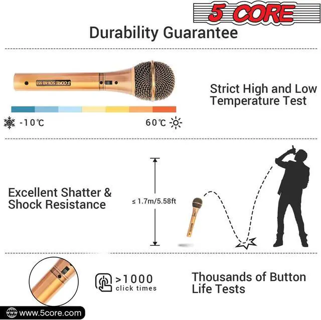 Alt view image 4 of 7 - 5 Core Professional Microphone Audio Dynamic Cardiod Karaoke Singing Wired Mic Music Recording Karaoke Microphone 5 Core PM625 (ND-959 Elantra)