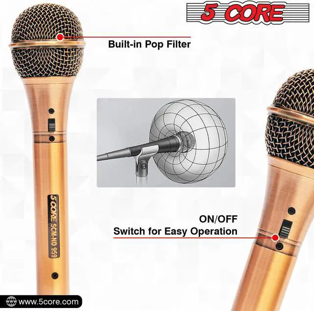 Alt view image 2 of 7 - 5 Core Professional Microphone Audio Dynamic Cardiod Karaoke Singing Wired Mic Music Recording Karaoke Microphone 5 Core PM625 (ND-959 Elantra)
