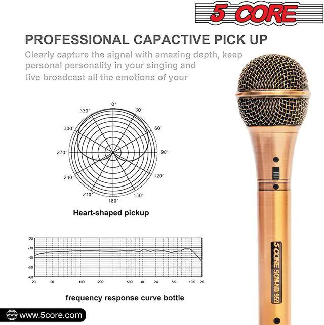 Alt view image 3 of 7 - 5 Core Professional Microphone Audio Dynamic Cardiod Karaoke Singing Wired Mic Music Recording Karaoke Microphone 5 Core PM625 (ND-959 Elantra)