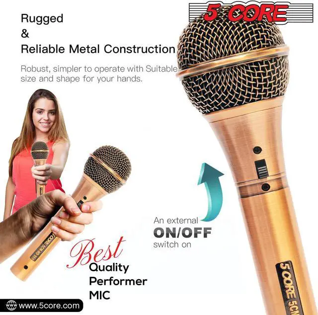 Alt view image 6 of 7 - 5 Core Professional Microphone Audio Dynamic Cardiod Karaoke Singing Wired Mic Music Recording Karaoke Microphone 5 Core PM625 (ND-959 Elantra)