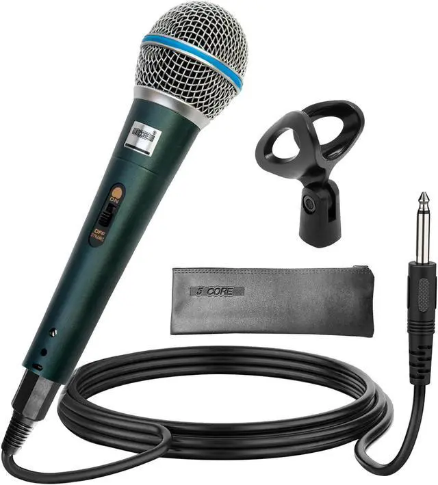 Alt view image 2 of 7 - 5 Core Premium Vocal Dynamic Cardioid Handheld Microphone Unidirectional Mic with 12ft Detachable XLR Cable to ¼ inch Audio Jack; Mic Clip; and On/Off Switch for Karaoke Singing BETA