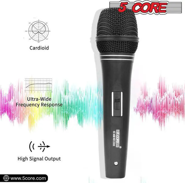 Alt view image 4 of 7 - 5 Core Professional Microphone Audio Dynamic Cardiod Karaoke Singing Wired Mic Music Recording Karaoke Microphone PM625 Ratings (ND 235X)