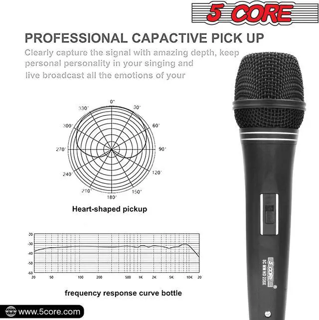 Alt view image 7 of 7 - 5 Core Professional Microphone Audio Dynamic Cardiod Karaoke Singing Wired Mic Music Recording Karaoke Microphone PM625 Ratings (ND 235X)