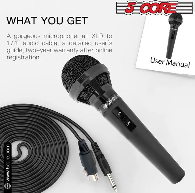 Alt view image 6 of 7 - Professional Microphone Audio Dynamic Cardiod Karaoke Singing Wired Mic Music Recording Karaoke Microphone 5 Core PM625 Ratings (MIC 260)