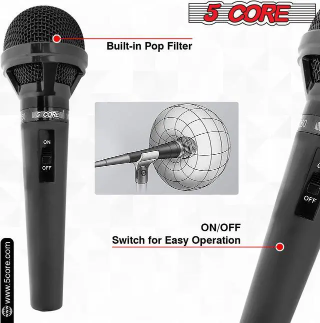 Alt view image 7 of 7 - Professional Microphone Audio Dynamic Cardiod Karaoke Singing Wired Mic Music Recording Karaoke Microphone 5 Core PM625 Ratings (MIC 260)