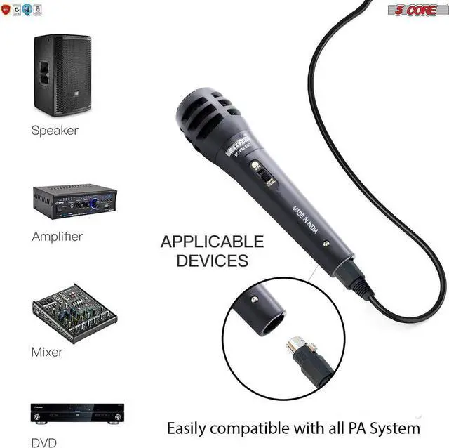 Alt view image 4 of 7 - 5 Core Professional Microphone Audio Dynamic Cardiod Karaoke Singing Wired Mic Music Recording Karoke Microphone PM883