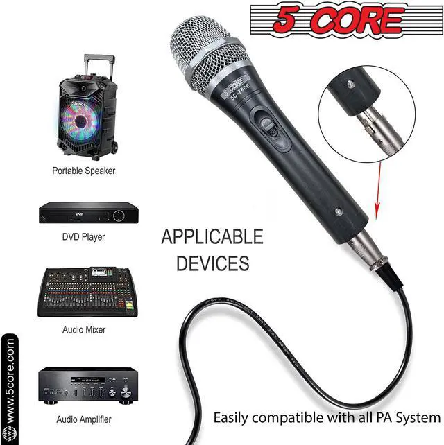 Alt view image 4 of 7 - Microphone Professional Audio Dynamic Cardiod Karaoke Singing Dj Audio Hand held Wired Music 5 Core ND-7800x
