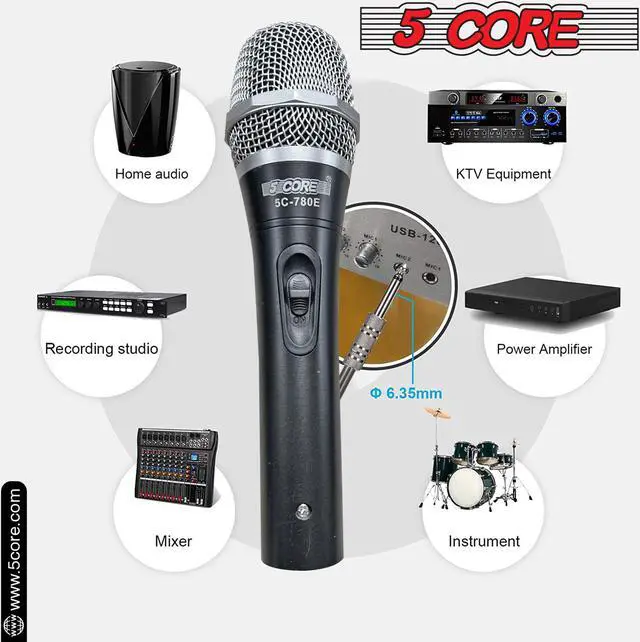 Alt view image 5 of 7 - Microphone Professional Audio Dynamic Cardiod Karaoke Singing Dj Audio Hand held Wired Music 5 Core ND-7800x
