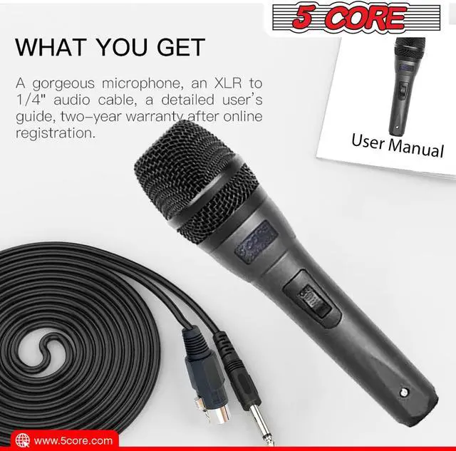 Alt view image 5 of 7 - 5 Core Professional Microphone Audio Dynamic Cardiod Karaoke Singing Wired Mic Music Recording Karaoke Microphone ND-32 ARMEX